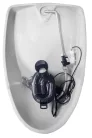 Vizelde, Aqualine AQUALINE Piszoár, hátsó vízbekötéssel, szifonnal, szenzorral 58x39cm 10SZ92001-