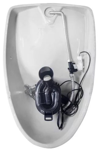 Vizelde, Aqualine AQUALINE Piszoár, hátsó vízbekötéssel, szifonnal, szenzorral 58x39cm 10SZ92001-