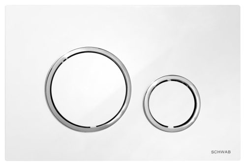 Öblítőtartály nyomólap, Sapho SCHWAB VELA nyomólap fehér/króm P47-0201-0250