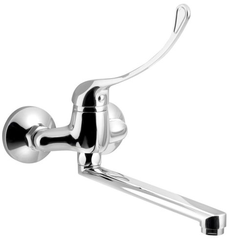 Mosogató csaptelep, Aqualine mosogató csaptelep 52024, 220mm kifolyócsővel és orvosi karral