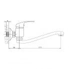 Zuhany csaptelep, Aqualine zuhany csaptelep 52145, 220mm kifolyócsővel és orvosi karral