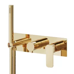   Falba süllyesztett csaptelep, Sapho SPY falba süllyesztett csaptelep PY52/17 zuhanyszettel, arany