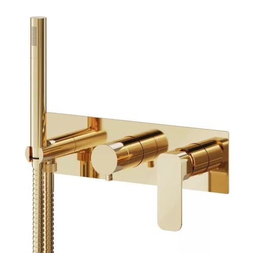 Falba süllyesztett csaptelep, Sapho SPY falba süllyesztett csaptelep PY53/17 zuhanyszettel, arany