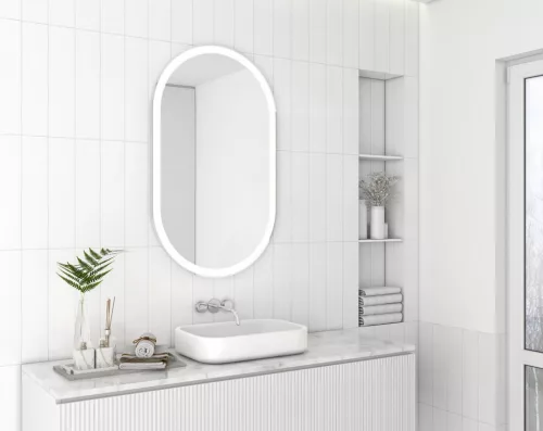 Tükör, Sapho PARGA PG600 ovális LED tükör, 60x100cm