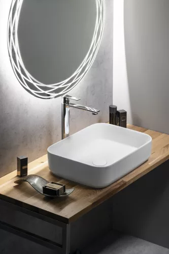Mosdó, Sapho INFINITY RECTANGLE 10NF65050-2L kerámiamosdó, 50x36cm, matt fehér