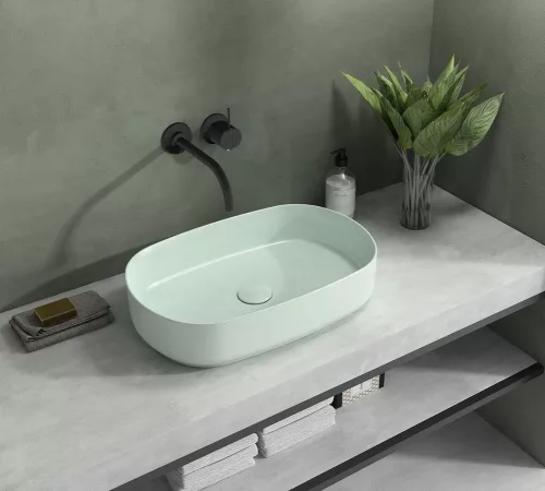 Mosdó, Sapho INFINITY OVAL 10NF65055-2T kerámiamosdó, 55x36cm, matt mentol