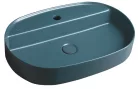 Mosdó, Sapho INFINITY OVAL 10NF65060-2P kerámiamosdó, 60x40cm, benzin zöld