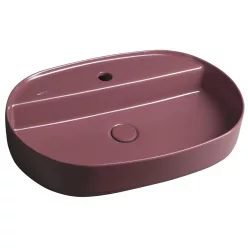   Mosdó, Sapho INFINITY OVAL 10NF65060-2R kerámiamosdó, 60x40cm, gesztenye vörös
