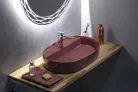 Mosdó, Sapho INFINITY OVAL 10NF65060-2R kerámiamosdó, 60x40cm, gesztenye vörös