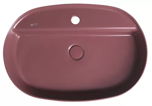 Mosdó, Sapho INFINITY OVAL 10NF65060-2R kerámiamosdó, 60x40cm, gesztenye vörös