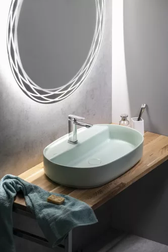 Mosdó, Sapho INFINITY OVAL 10NF65060-2T kerámiamosdó, 60x40cm, matt mentol