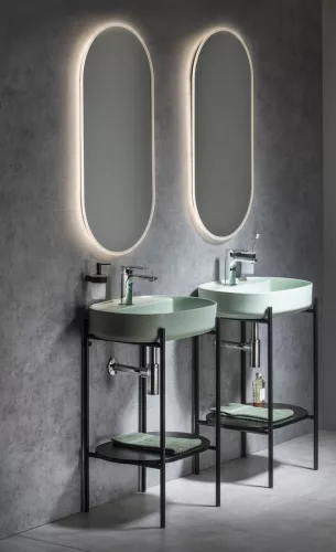 Mosdó, Sapho INFINITY OVAL 10NF65060-2T kerámiamosdó, 60x40cm, matt mentol