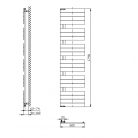 Egyenes radiátor, Aqualine MILI DC656T fürdőszobai radiátor, 600x1798mm, matt fekete