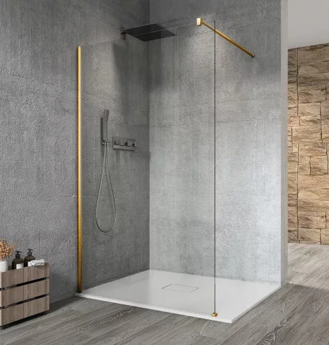 Walk-in, Sapho VARIO GOLD MATT GX1211-01 WALK-IN fix zuhanyfal 1100mm, matt arany Walk-in fali pr