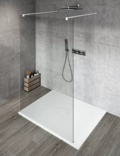 Walk-in, Sapho VARIO WHITE GX1212GX2215 WALK-IN fix zuhanyfal 1200mm, matt fehér Walk-in merevítő