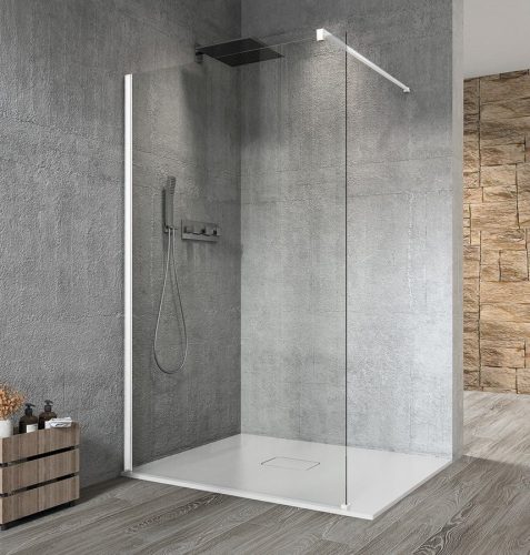 Walk-in, Sapho VARIO WHITE GX1280GX1015 WALK-IN fix zuhanyfal 800mm, matt fehér Walk-in fali prof