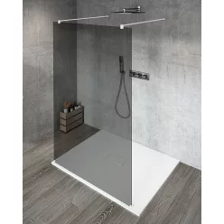   Walk-in, Sapho VARIO WHITE GX1313GX2215 WALK-IN fix zuhanyfal füst üveggel 1300mm, matt fehér Wal
