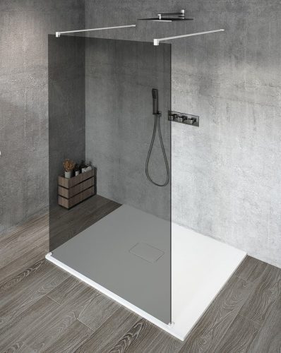 Walk-in, Sapho VARIO WHITE GX1390GX2215 WALK-IN fix zuhanyfal füst üveggel 900mm, matt fehér Walk