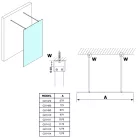 Walk-in, Sapho VARIO WHITE GX1413GX2215 WALK-IN fix zuhanyfal matt üveggel 1300mm, matt fehér Wal