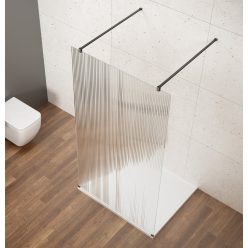   Walk-in, Sapho VARIO BLACK GX1511-02 Walk-in zuhanyfal Nordic üveggel 1100mm, fekete színű Walk-i