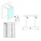Walk-in, Sapho VARIO BLACK GX1514-02 Walk-in zuhanyfal Nordic üveggel 1400mm, fekete színű Walk-i