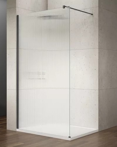 Walk-in, Sapho VARIO BLACK GX1580-06 WALK-IN zuhanyfal Nordic üveggel 800mm, fekete színű Walk-in