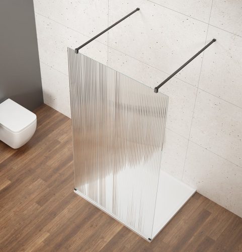 Walk-in, Sapho VARIO BLACK GX1590-02 Walk-in zuhanyfal Nordic üveggel 900mm, fekete színű Walk-in