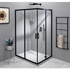   Zuhanykabin, Sapho SIGMA SIMPLY BLACK GS2110BGS2180B szögletes zuhanykabin 1000x800mm, balos/jobb