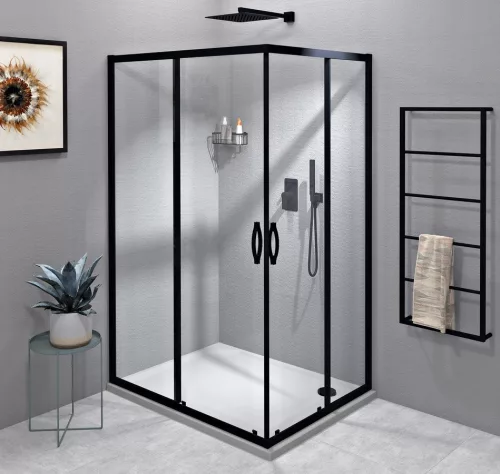 Zuhanykabin, Sapho SIGMA SIMPLY BLACK GS2110BGS2190B szögletes zuhanykabin 1000x900mm, balos/jobb