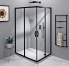 Zuhanykabin, Sapho SIGMA SIMPLY BLACK GS2190BGS2180B szögletes zuhanykabin 900x800mm, balos/jobbo