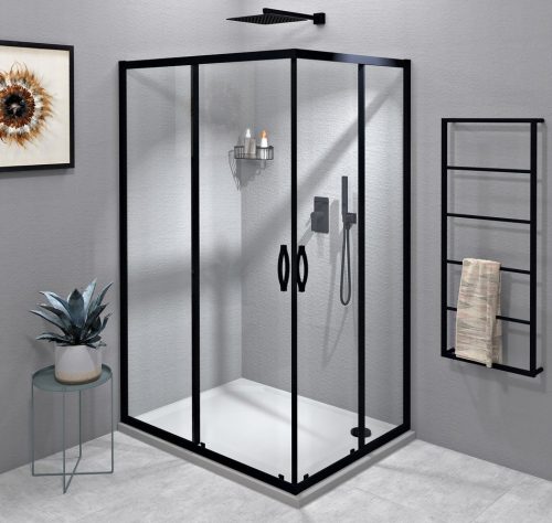 Zuhanykabin, Sapho SIGMA SIMPLY BLACK GS2190BGS2180B szögletes zuhanykabin 900x800mm, balos/jobbo