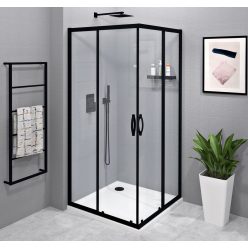   Zuhanykabin, Sapho SIGMA SIMPLY BLACK GS2190BGS2190B szögletes zuhanykabin 900x900mm, sarokbelépő