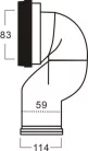 Alkatrész, Sanotechnik R10 WC-bekötőcső (átalakító R3030 monoblokkos WC-hez)