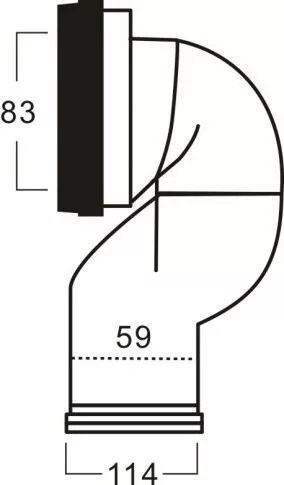 Alkatrész, Sanotechnik R10 WC-bekötőcső (átalakító R3030 monoblokkos WC-hez)
