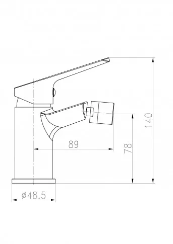 Bidé csaptelep, Sanotechnik 729-8 SANOSOHO bidé csaptelep, fekete
