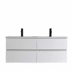   Alsó szekrény, Sanotechnik HT10121 CORBO 120 függesztett alsóbútor mosdóval, fehér