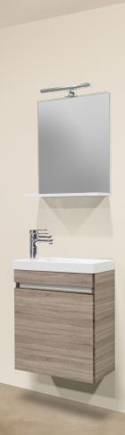 Komplett fürdőszobabútor, Sanotechnik 08398 NORA 48 függesztett mosdóhely szett, tölgy