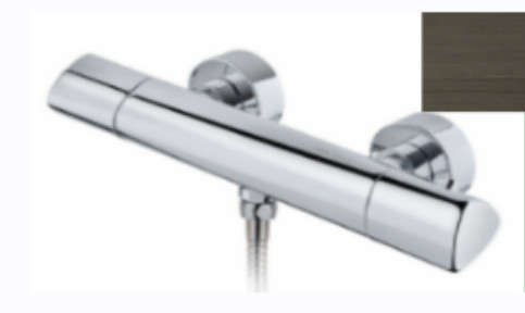 Zuhany csaptelep, Strohm Teka 67201020N2 Itaca termosztátos zuhany csaptelep, fekete