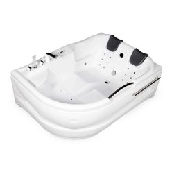   Hidromasszázs kád, Wellis WK00005-7 Dublo E-Max™ TOUCH Retro csapteleppel, balos