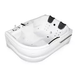  Hidromasszázs kád, Wellis WK00005-7 Dublo E-Max™ TOUCH Retro csapteleppel, balos