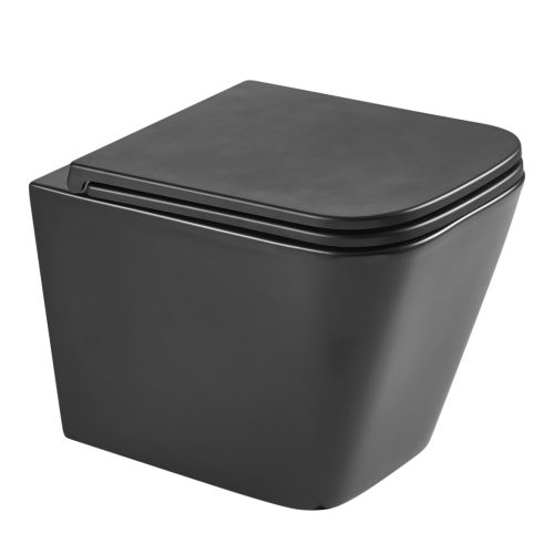 WC, Wellis WF00185 Aurora Black tornado ultracsendes fali rimless WC