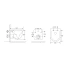 WC, Wellis WF00176 Sophia tornado ultracsendes fali rimless WC