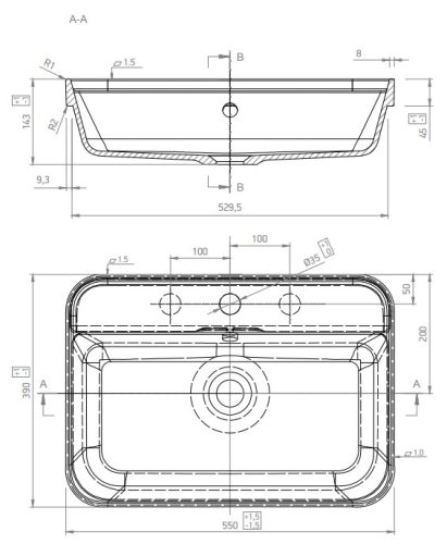 Mosdó, Marmy Luxe 55x39 mosdó 80 7795 06 11 10