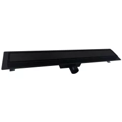   Padlóösszefolyó, Roltechnik RRFB-600 rozsdamentes acél, fekete zuhanyfolyóka, 60 cm