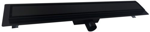 Padlóösszefolyó, Roltechnik RRFB-800 rozsdamentes acél, fekete zuhanyfolyóka, 80 cm