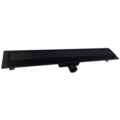   Padlóösszefolyó, Roltechnik RRFB-900 rozsdamentes acél, fekete zuhanyfolyóka, 90 cm