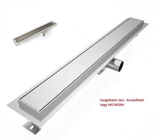 Padlóösszefolyó, Roltechnik RRF7-600 rozsdamentes zuhanyfolyóka,burkolható, 60 cm