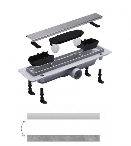 Padlóösszefolyó, Roltechnik RMF14-400 műanyag zuhanyfolyóka 40 cm