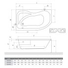 Kád, Roltechnik Activa 150 (L) aszimmetrikus kád