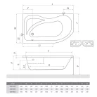 Kád, Roltechnik Activa 150 (L) aszimmetrikus kád